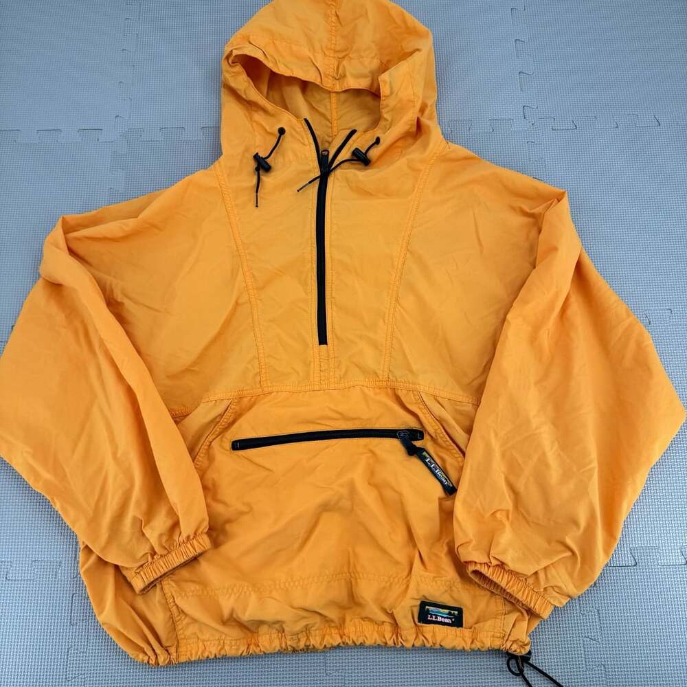 Vintage Y2K Women’s L.L. Bean Orange Hooded Windbreaker Jacket Size XL